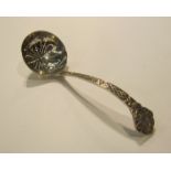 A Cooper Brothers & Sons Ltd silver sugar sifter, Sheffield 1975 with Gothic handle,