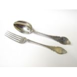 A Victorian silver Christening fork and spoon London 1859,