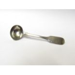 A silver mustard spoon London 1835 with crested terminal,