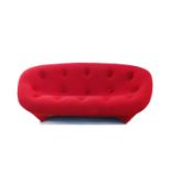 A Ligne Roset 'Ploum' medium settee in rouge designed by Erwan and Ronan Bouroulle.