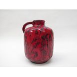 A Graflich Ortenburg Fat Lava, red vase, 8/9 West German,