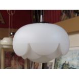 A white moulded and textured glass Peill & Putzler ceiling lamp