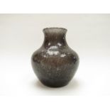 An Art Soda glass vase in amethyst with heavy bubble inclusions, unmarked,