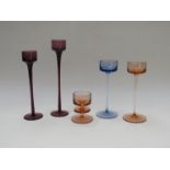 Wedgwood glass Sandringham, Sheringham and Brancaster candle sticks (5).