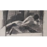 HERBERT "JIMMY" WEITEMEIER (German 1935-1998) Reclining Nude, charcoal on paper, unsigned.