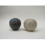 USCH SPETTIGUE (XX): Two studio pottery globe pots,