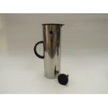 A Stelton jug in chromed metal and black finish