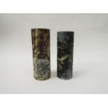 Two carn pottery vases (hairline to one),
