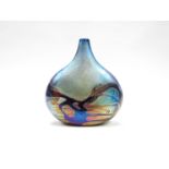 An Isle of Wight glass "Lollipop" vase in Nightscape pattern. Unmarked.