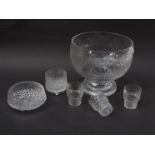 A collection of Finnish glass including Iittala Kekkerit bowl by Timo Sarpaneva (chip to rim)