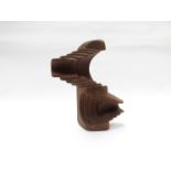 BRIAN WILLSHER (1930-2010) mahogany sculpture of concentric curvilinear form signed in pen to base,