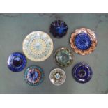 Six assorted Welsh studio pottery plates and bowls.