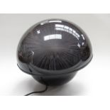 A smoked perspex domed fibre optic lamp