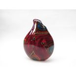 An Anita Harris AHS Pottery vase in 'Golden Peacock' pattern 22cm high