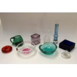 A collection of art glass including Dartington,