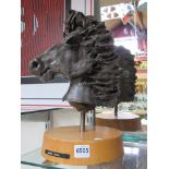 JANOS DARU: A mid 20th Century resin sculpture depicting horses head.