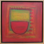 SAM TOPPING (XX/XXI) "Abstract orange vessel", original oil on canvas painting. 50.5cm x 50.