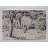 ROBERTSON:(?) Landscape 1937, pen and ink indistinctly signed and dated.