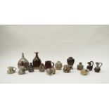 A collection of Studio pottery miniatures including Welsh Abaty stoneware jugs (15)