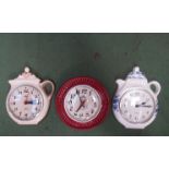 Three ceramic wall clocks including Pallas,