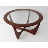 1960's G-Plan circular teak coffee table,