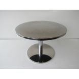 A 'Bobine' table in chromed steel designed by Michael Koenig for Ligne Roset. 70cm x 49.