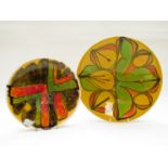 Two Poole Delphis bowls by Cynthia Bennett, 27cm diameter and Lynn Gregory,