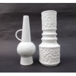 Two Royal KPM white porcelain vases,