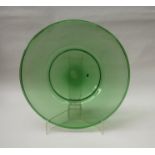 A large Italian Empoli 'Vetro Verde' green glass charger, circa 1950's.