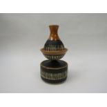 A Raymond Bon and Eric Grant Rayric unusual studio pottery lidded table set