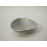 Carl Harry stalhane for Rorstrand, a small dish with light grey ash glaze and line detail,