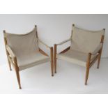 A oair of canvas safari style chairs by N. Eilersen.