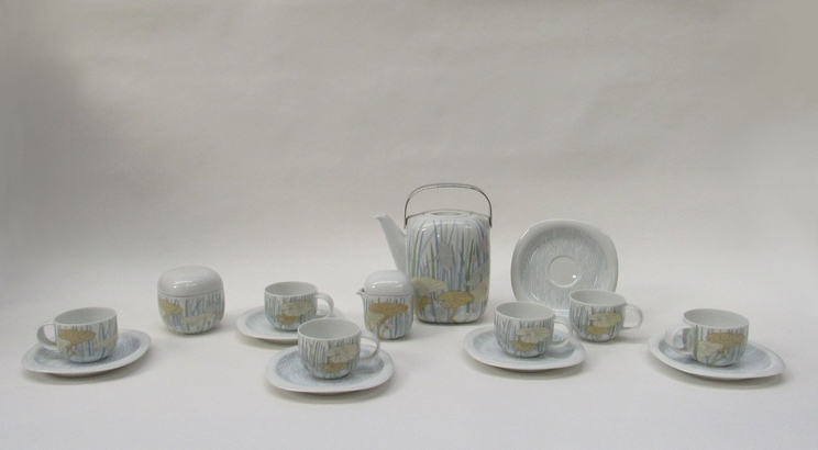 A Rosenthal porcelain coffee service by Alain Le Foll on "Suomi" shape by Timo Sarpaneva.