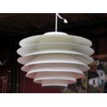 A 1960's white Verona ceiling pendant designed by Svend Middelboe for Nordisk solar,