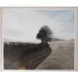 PHILIP GREENWOOD (b.1943): A framed and glazed coloured etching 'Winter Ridge'.