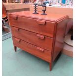 A mahogany chest of four drawers.