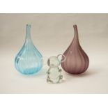 Two Salviati onion form glass vases,