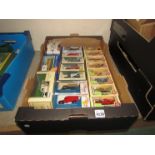 A box of boxed modern diecasts including Lledo