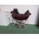 A Silver Cross double canopy dolls pram