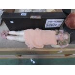 An Armand Marseille 370 doll AM 2/0 DEP bisque head and fore arms,