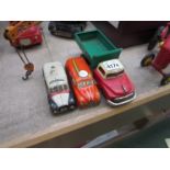 A tinplate fire car,