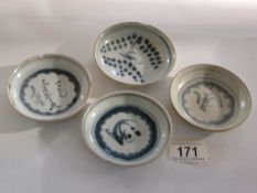 4 small early Chinese dishes (some a/f)