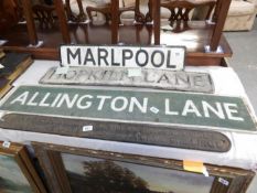 A vintage aluminium street sign 'Allington Lane'