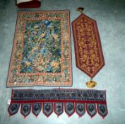 3 small tapestries including table runner
