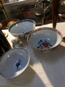 Three 18th century oriental bowls,