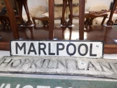 An enamel sign 'Marlpool'