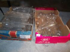 2 boxes of assorted oil lamp chimneys