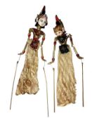 2 Indonesian stick puppets