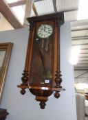 A Victorian double regulator Vienna wall clock,