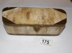 A bone and brass jewellery casket (possibly French)
